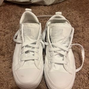 All White Low top converse.